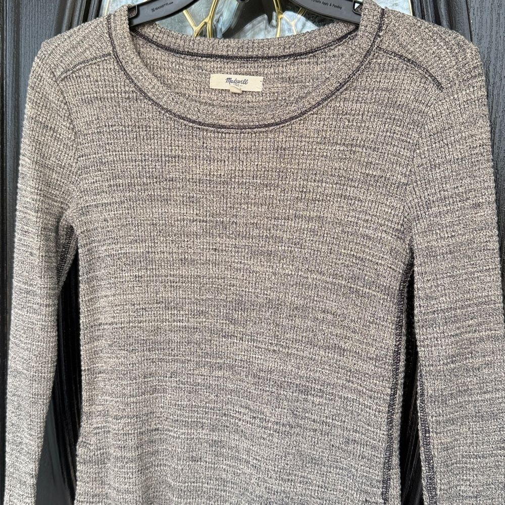Madewell Women's Long Sleeve Gray Top - XS
